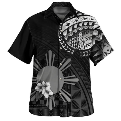 Philippines Filipinos Hawaiian Shirt Filipinos Sun Tribal Patterns Jasmine Flowers Style