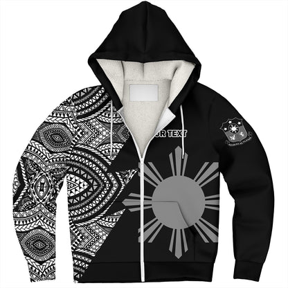 Philippines Filipinos Custom Personalised Sherpa Hoodie Flash Style