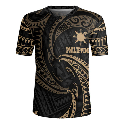 Philippines Filipinos Rugby Jersey Gold Tribal Wave