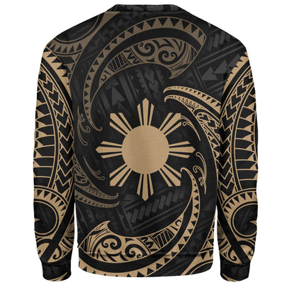 Philippines Filipinos Sweatshirt Gold Tribal Wave