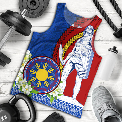 Philippines Filipinos Tank Top Lapu Lapu King Jasmine Flowers Curve Design