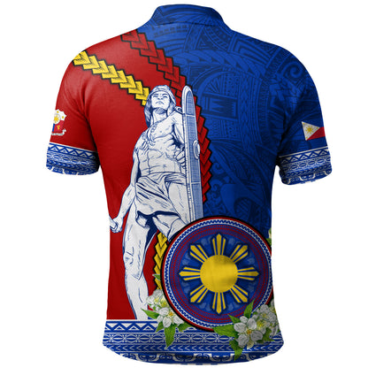 Philippines Filipinos Polo Shirt Lapu Lapu King Jasmine Flowers Curve Design