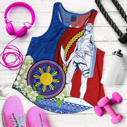 Philippines Filipinos Women Tank Lapu Lapu King Jasmine Flowers Curve Design