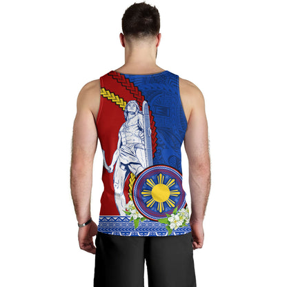 Philippines Filipinos Tank Top Lapu Lapu King Jasmine Flowers Curve Design