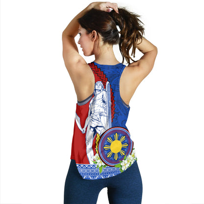 Philippines Filipinos Women Tank Lapu Lapu King Jasmine Flowers Curve Design
