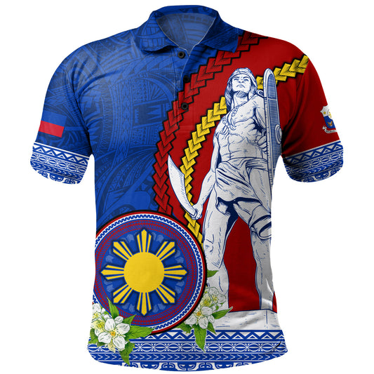 Philippines Filipinos Polo Shirt Lapu Lapu King Jasmine Flowers Curve Design