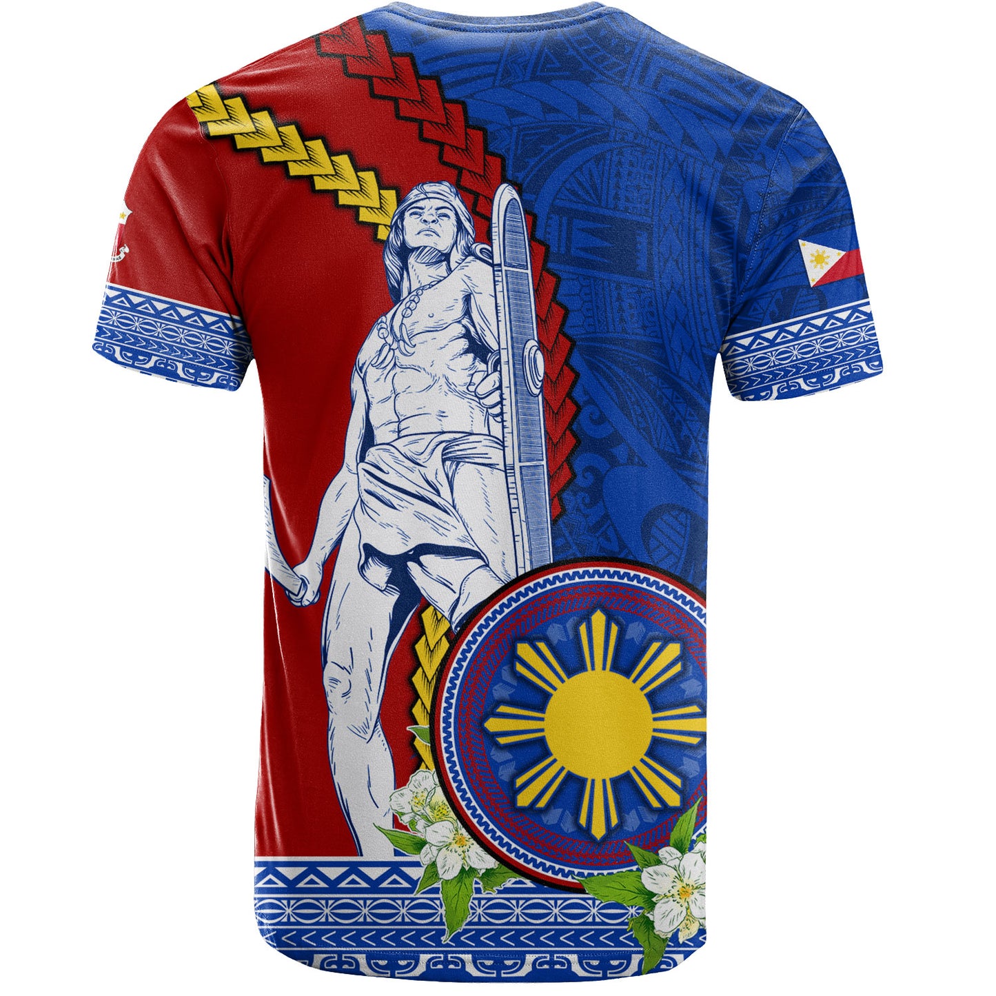 Philippines Filipinos T-Shirt Lapu Lapu King Jasmine Flowers Curve Design