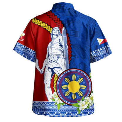 Philippines Filipinos Hawaiian Shirt Lapu Lapu King Jasmine Flowers Curve Design