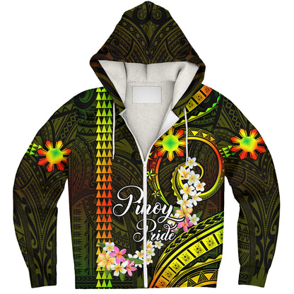Philippines Filipinos Sherpa Hoodie Pinoy Pride Tribal Patterns Curve Style