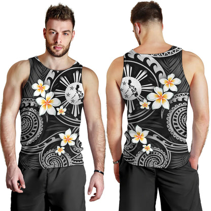 Philippines Filipinos Tank Top Plumeria Flowers Tribal Motif Style
