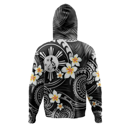 Philippines Filipinos Hoodie Plumeria Flowers Tribal Motif Style