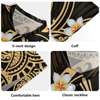 Philippines Filipinos Rugby Jersey Plumeria Flowers Tribal Motif Style