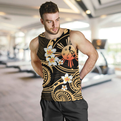 Philippines Filipinos Tank Top Plumeria Flowers Tribal Motif Style