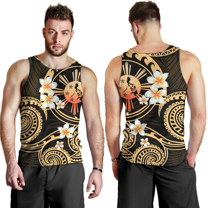 Philippines Filipinos Tank Top Plumeria Flowers Tribal Motif Style