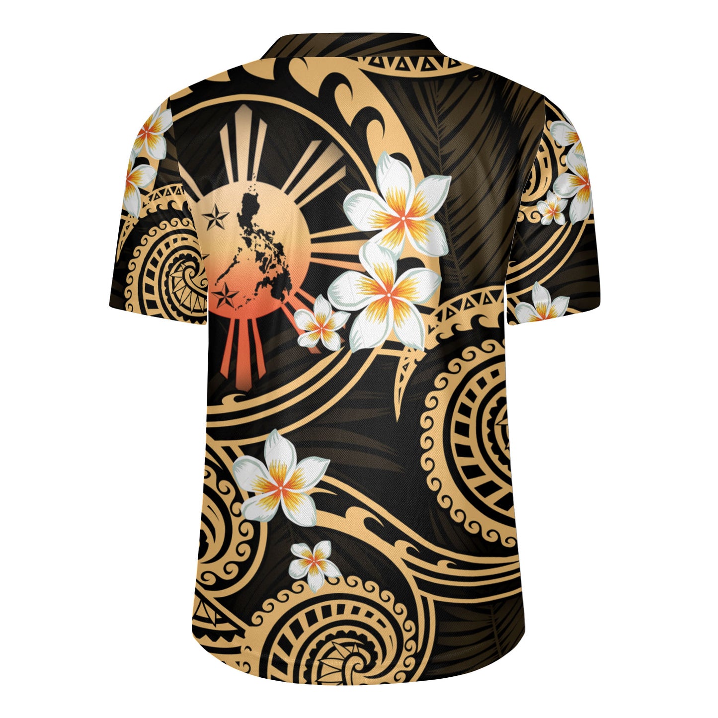 Philippines Filipinos Rugby Jersey Plumeria Flowers Tribal Motif Style