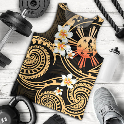 Philippines Filipinos Tank Top Plumeria Flowers Tribal Motif Style