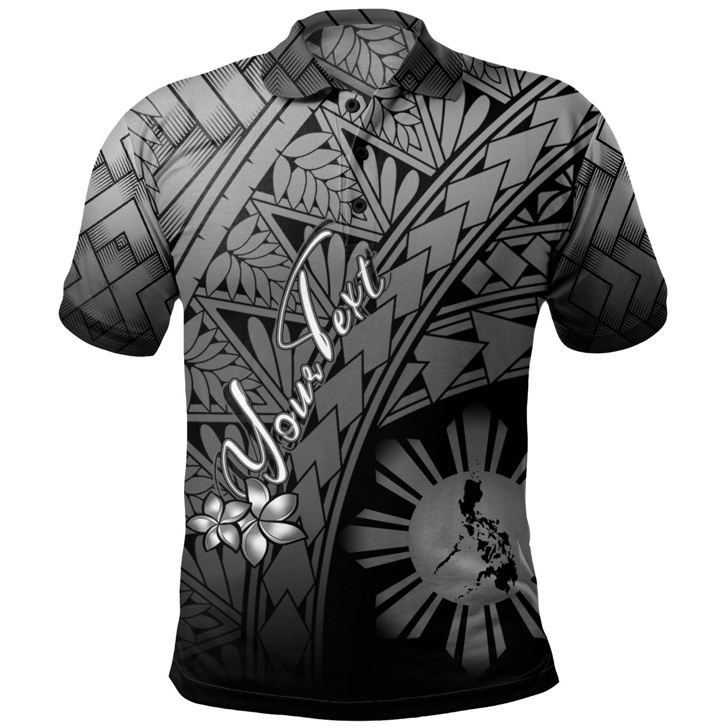 Philippines Filipinos Custom Personalised Polo Shirt Plumeria Tattoo Tribal