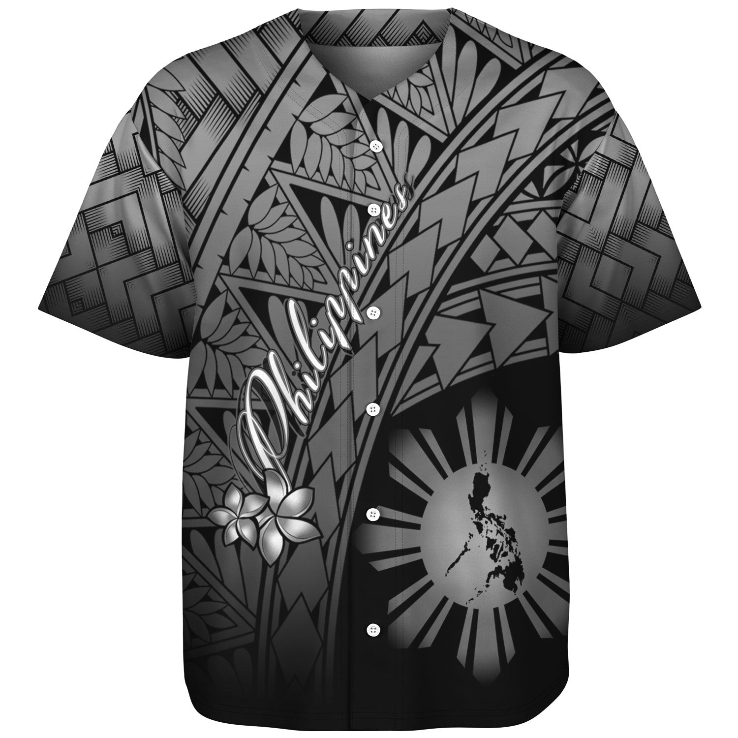 Philippines Filipinos Custom Personalised Baseball Shirt Plumeria Tattoo Tribal