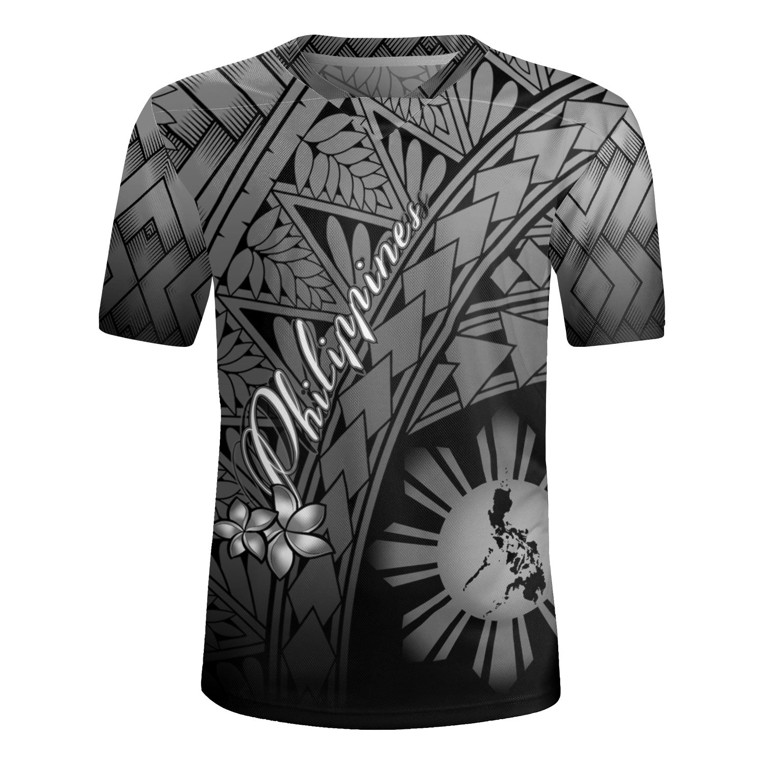 Philippines Filipinos Custom Personalised Rugby Jersey Plumeria Tattoo Tribal