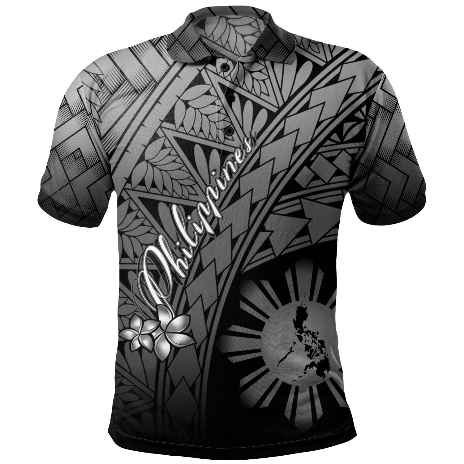 Philippines Filipinos Custom Personalised Polo Shirt Plumeria Tattoo Tribal