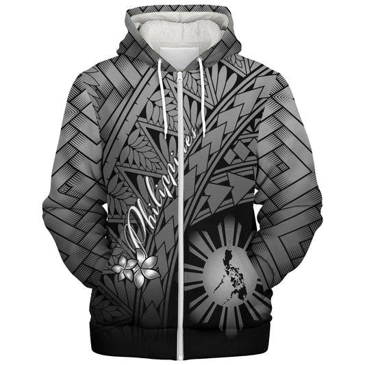 Philippines Filipinos Custom Personalised Sherpa Hoodie Plumeria Tattoo Tribal