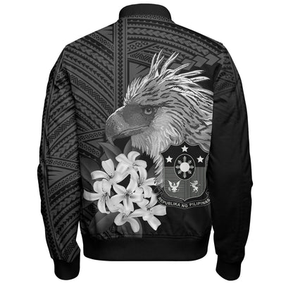 Philippines Filipinos Custom Personalised Bomber Jacket Sampaguita Jasmine Philippines Eagle Tattoo Tribal