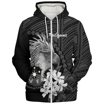 Philippines Filipinos Custom Personalised Sherpa Hoodie Sampaguita Jasmine Philippines Eagle Tattoo Tribal