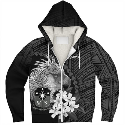 Philippines Filipinos Custom Personalised Sherpa Hoodie Sampaguita Jasmine Philippines Eagle Tattoo Tribal
