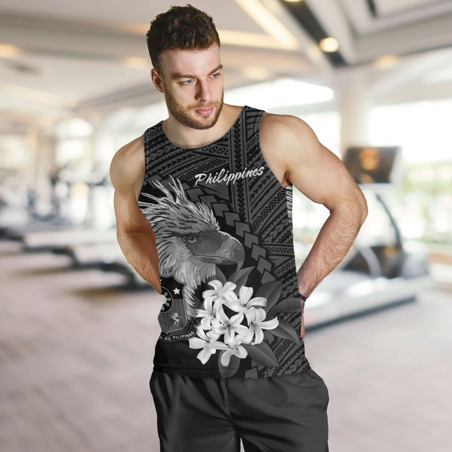 Philippines Filipinos Custom Personalised Tank Top Sampaguita Jasmine Philippines Eagle Tattoo Tribal