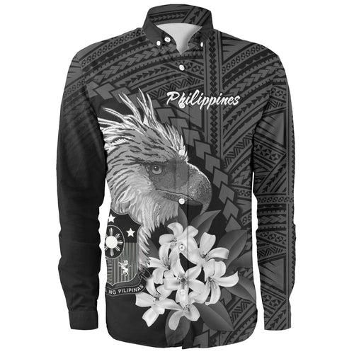 Philippines Filipinos Custom Personalised Long Sleeve Shirt Sampaguita Jasmine Philippines Eagle Tattoo Tribal
