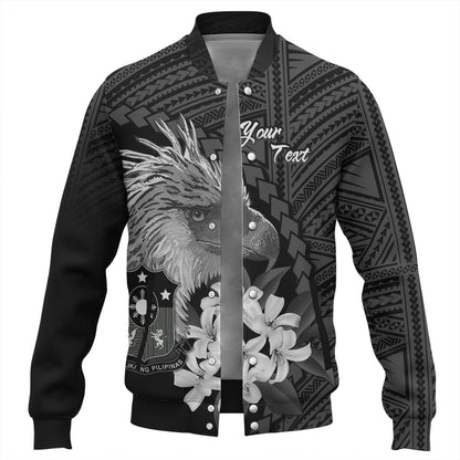 Philippines Filipinos Custom Personalised Baseball Jacket Sampaguita Jasmine Philippines Eagle Tattoo Tribal