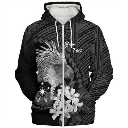 Philippines Filipinos Custom Personalised Sherpa Hoodie Sampaguita Jasmine Philippines Eagle Tattoo Tribal