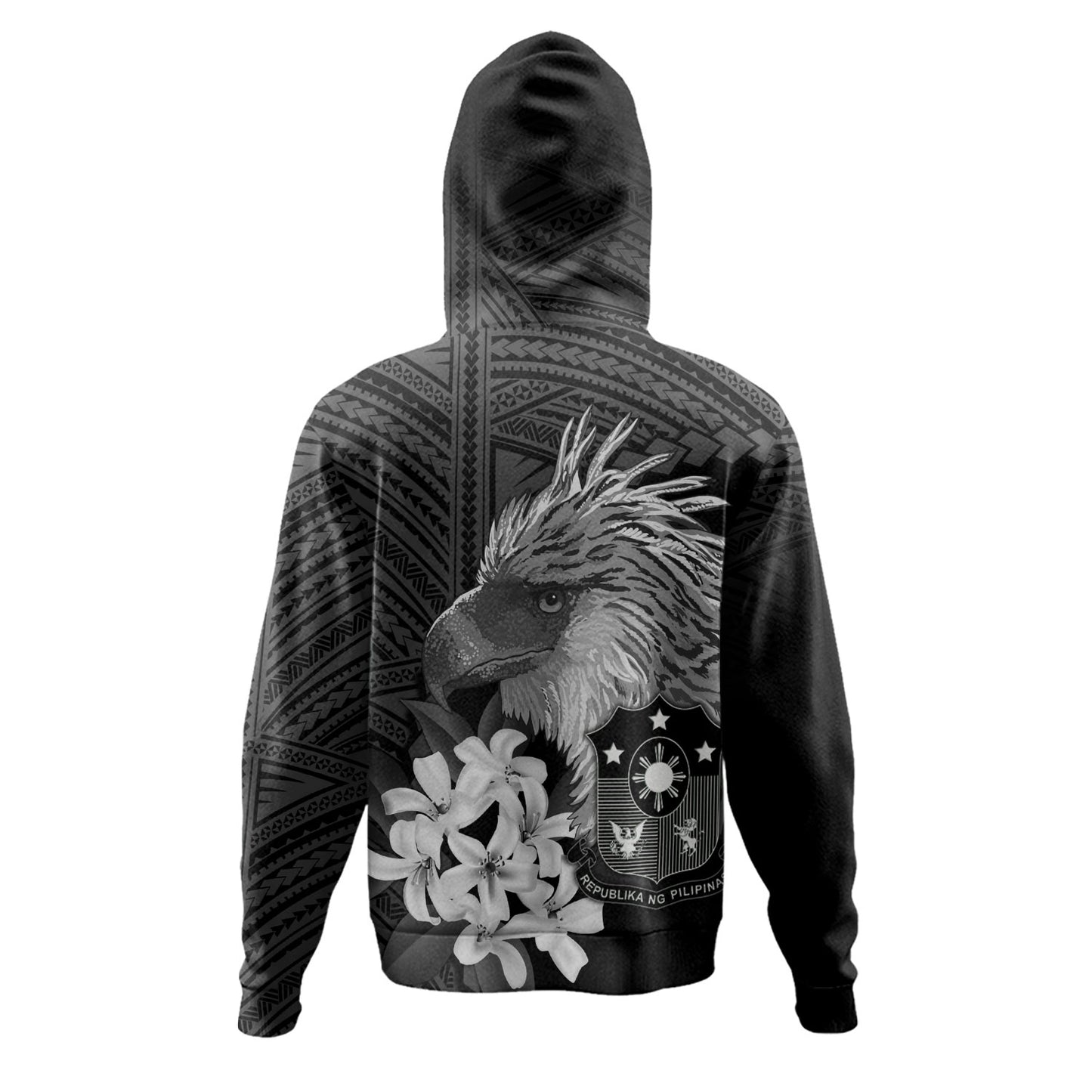 Philippines Filipinos Custom Personalised Hoodie Sampaguita Jasmine Philippines Eagle Tattoo Tribal