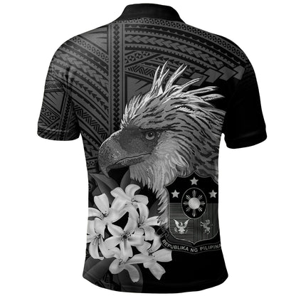 Philippines Filipinos Custom Personalised Polo Shirt Sampaguita Jasmine Philippines Eagle Tattoo Tribal