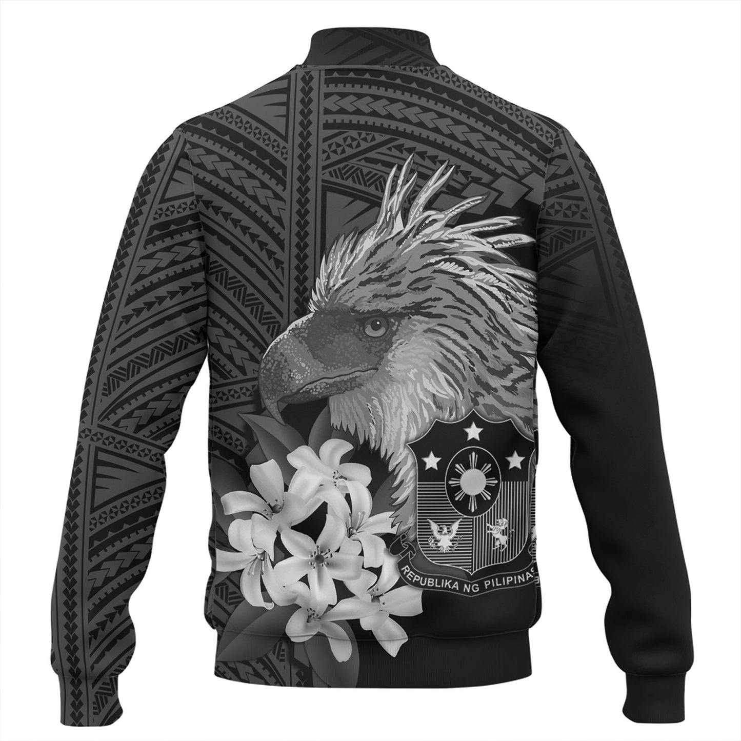 Philippines Filipinos Custom Personalised Baseball Jacket Sampaguita Jasmine Philippines Eagle Tattoo Tribal
