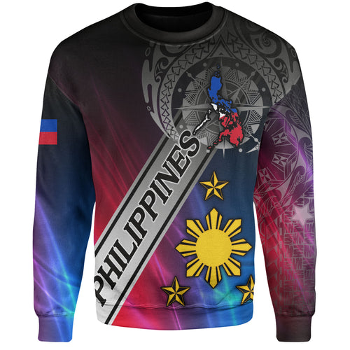 Philippines Filipinos Sweatshirt Seal Map Curve Style
