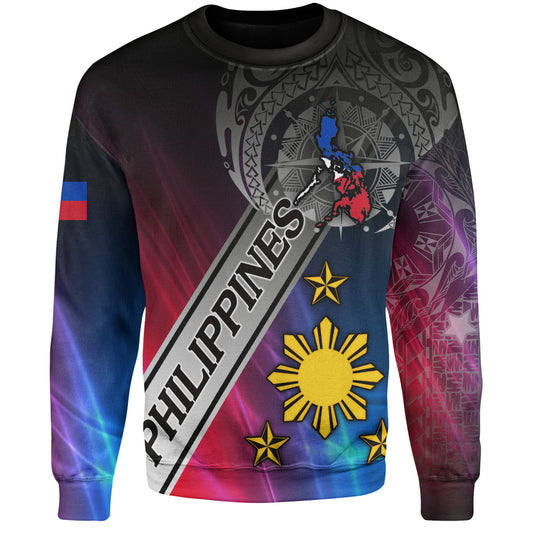 Philippines Filipinos Sweatshirt Seal Map Curve Style