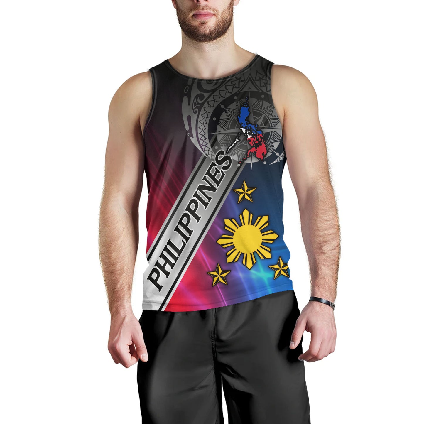 Philippines Filipinos Tank Top Seal Map Curve Style