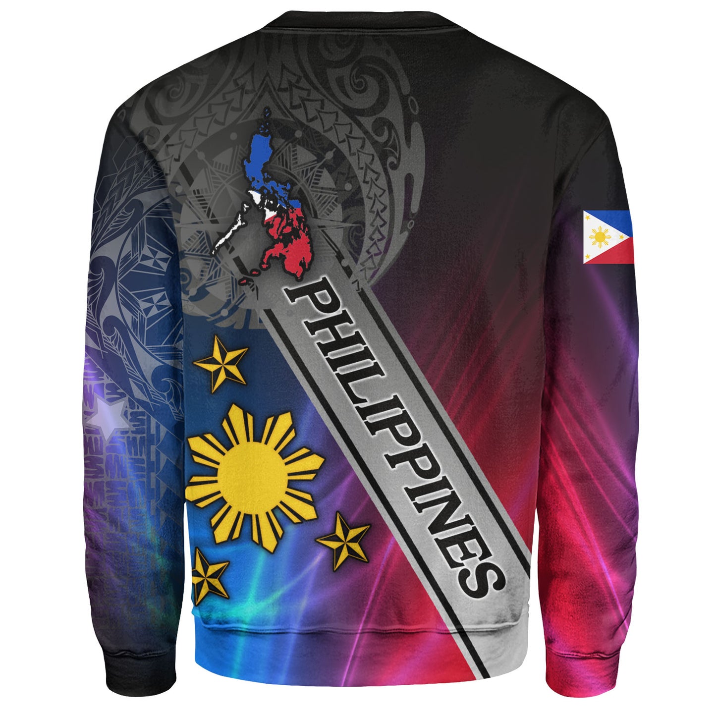 Philippines Filipinos Sweatshirt Seal Map Curve Style