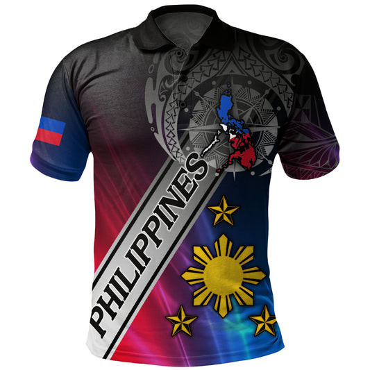 Philippines Filipinos Polo Shirt Seal Map Curve Style