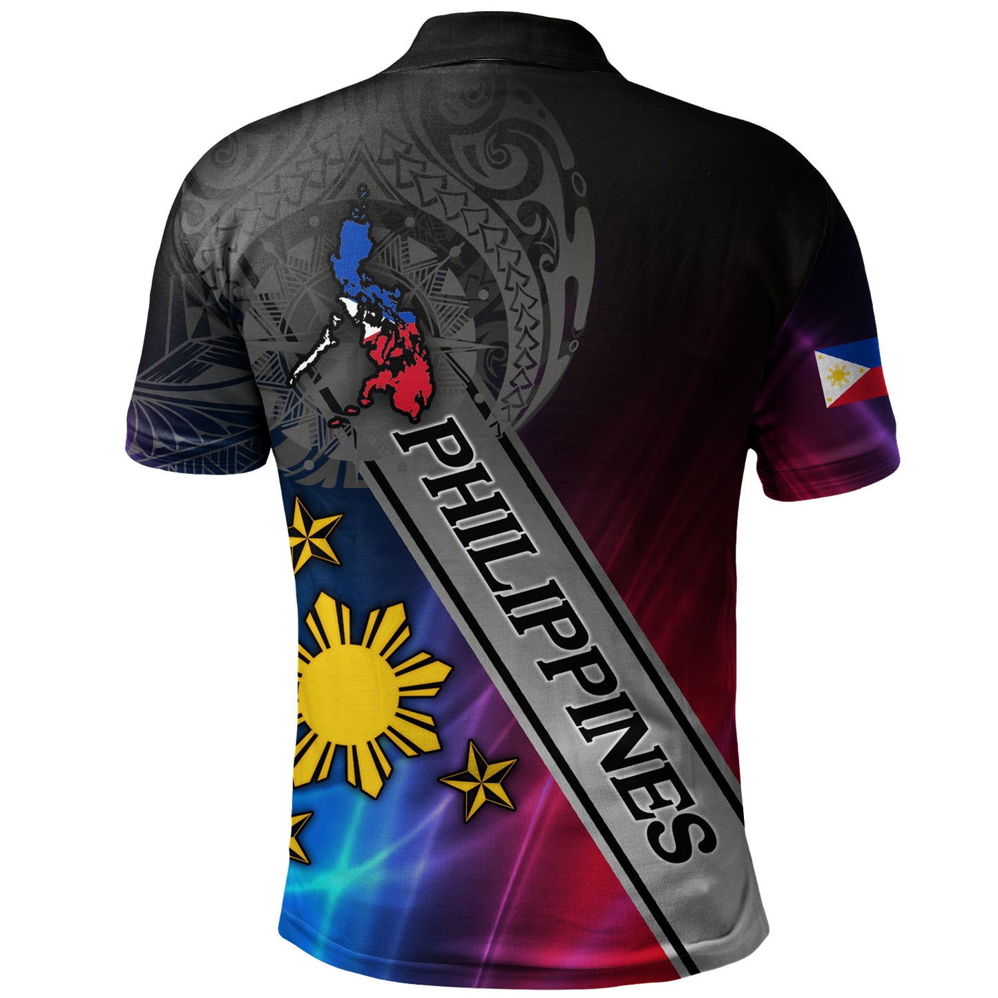 Philippines Filipinos Polo Shirt Seal Map Curve Style