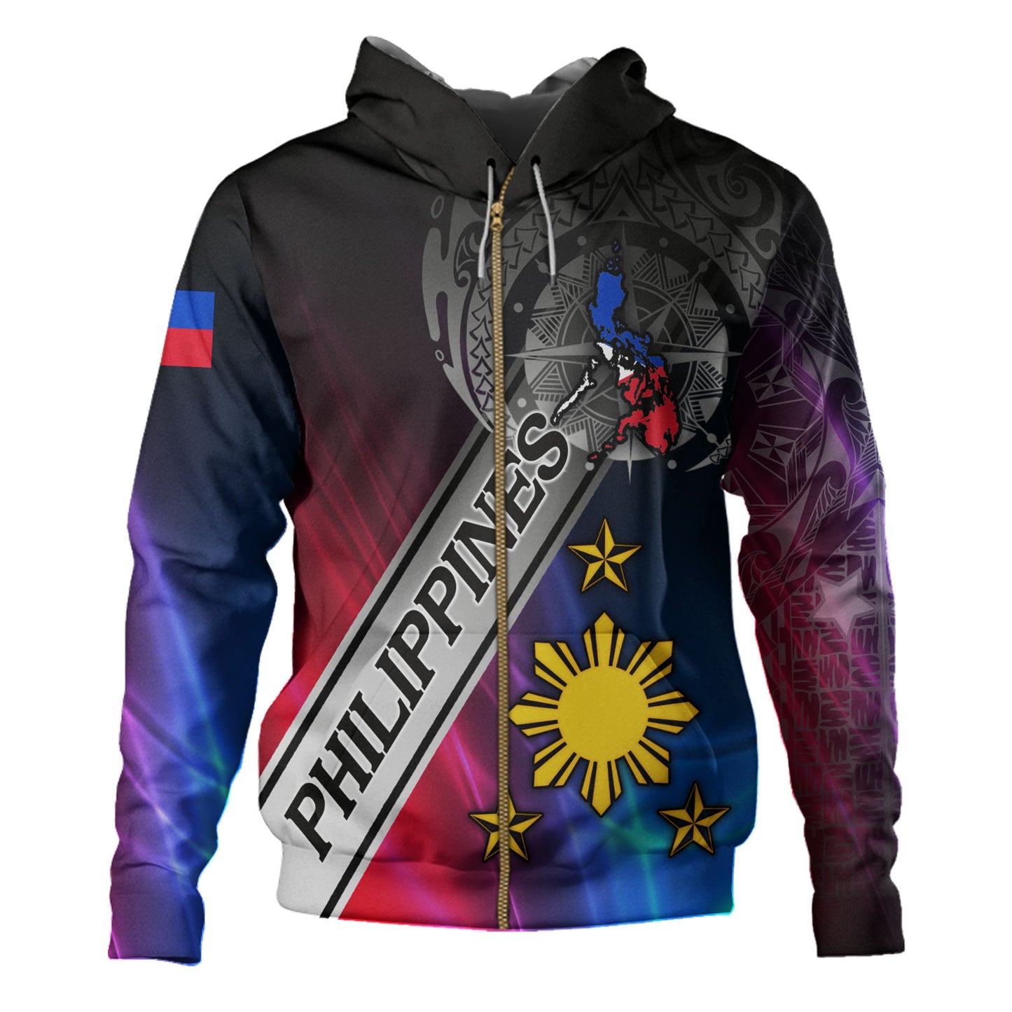 Philippines Filipinos Hoodie Seal Map Curve Style