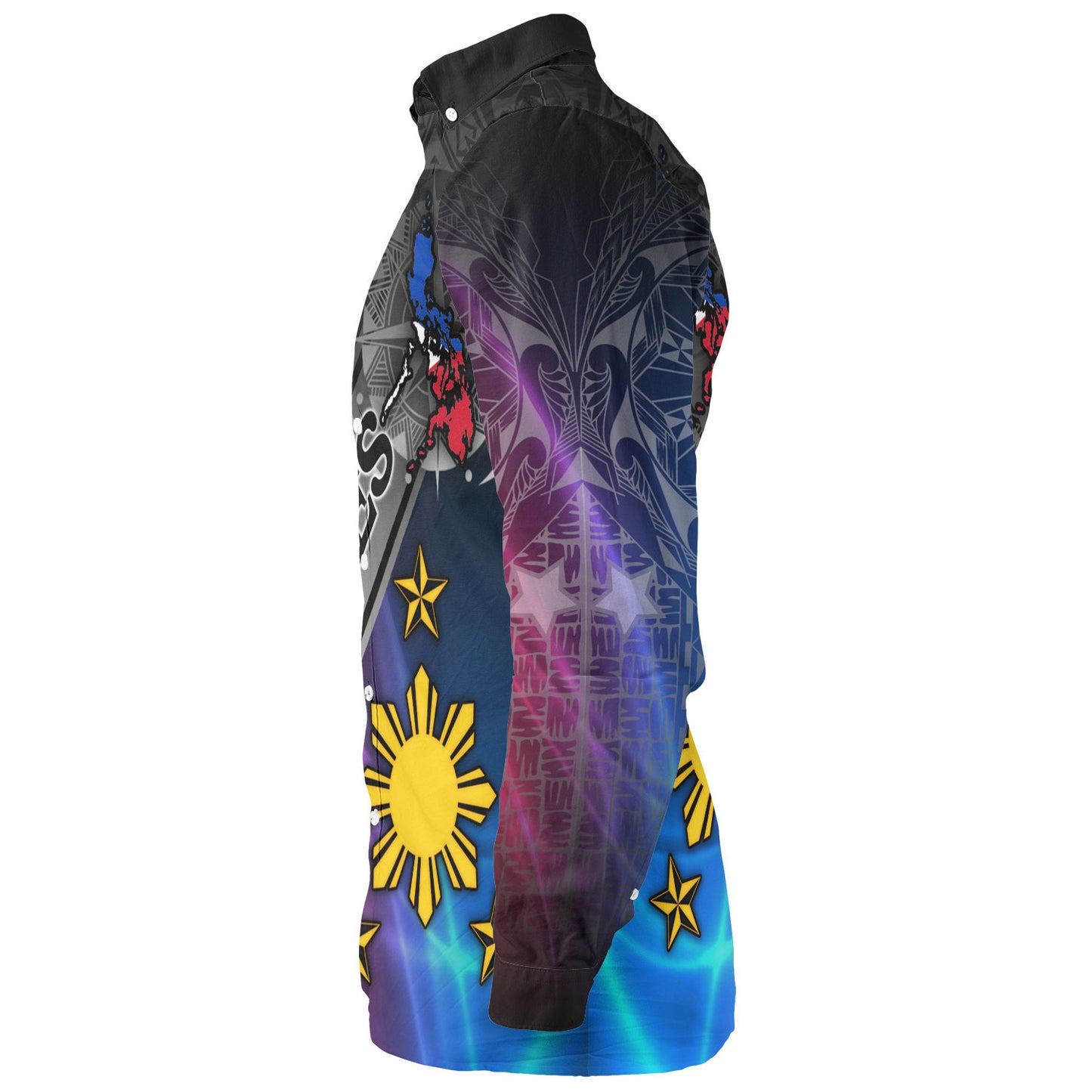 Philippines Filipinos Long Sleeve Shirt Seal Map Curve Style