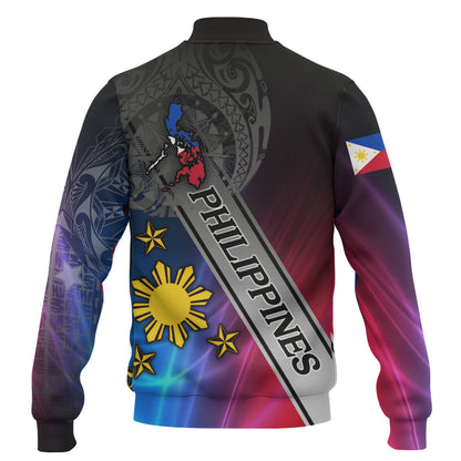 Philippines Filipinos Baseball Jacket Seal Map Curve Style