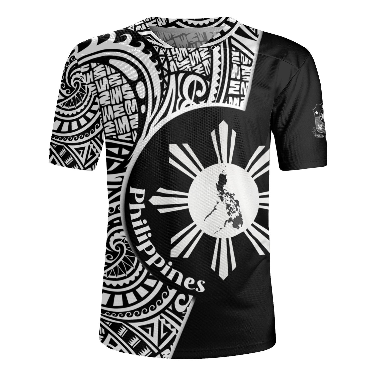 Philippines Filipinos Custom Personalised Rugby Jersey Sun And Map Lauhala Patterns Style