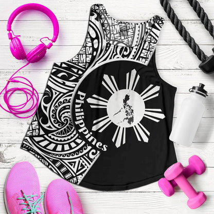 Philippines Filipinos Custom Personalised Women Tank Sun And Map Lauhala Patterns Style