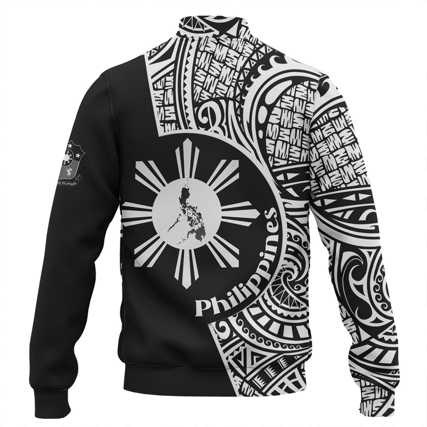 Philippines Filipinos Custom Personalised Baseball Jacket Sun And Map Lauhala Patterns Style
