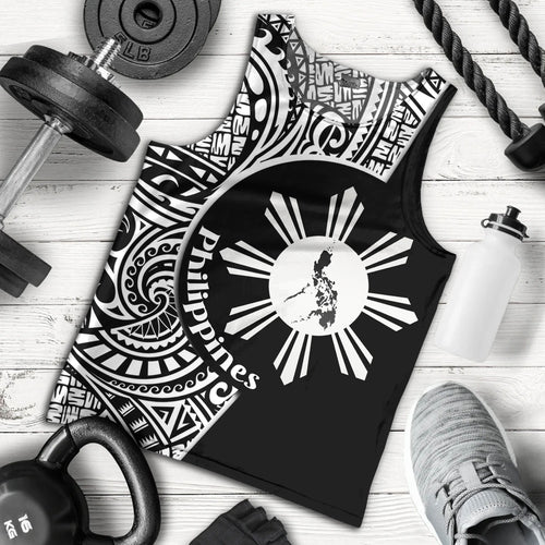 Philippines Filipinos Custom Personalised Tank Top Sun And Map Lauhala Patterns Style