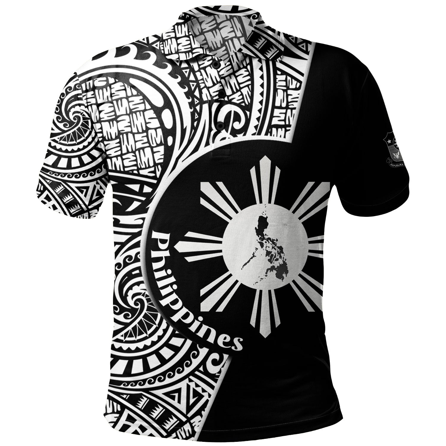 Philippines Filipinos Custom Personalised Polo Shirt Sun And Map Lauhala Patterns Style