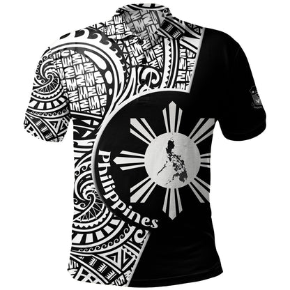 Philippines Filipinos Custom Personalised Polo Shirt Sun And Map Lauhala Patterns Style